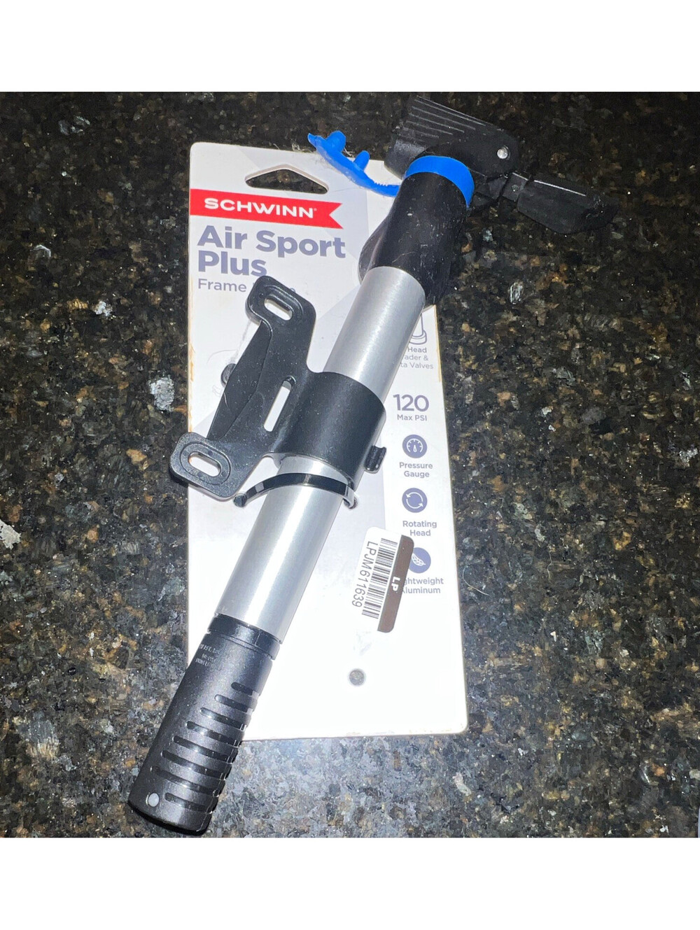 Schwinn Air Sport Plus Frame-Fit Pump 120 PSI Analog Gauge Presta/Schrader
